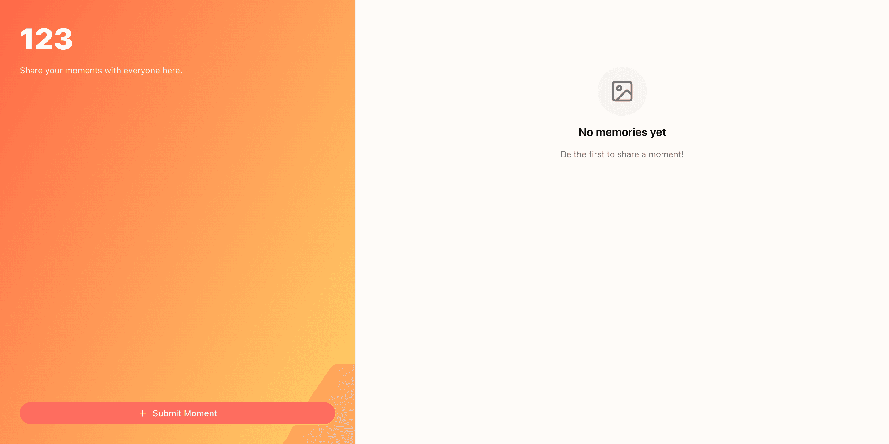 Guest upload page reached after scanning the event QR code.